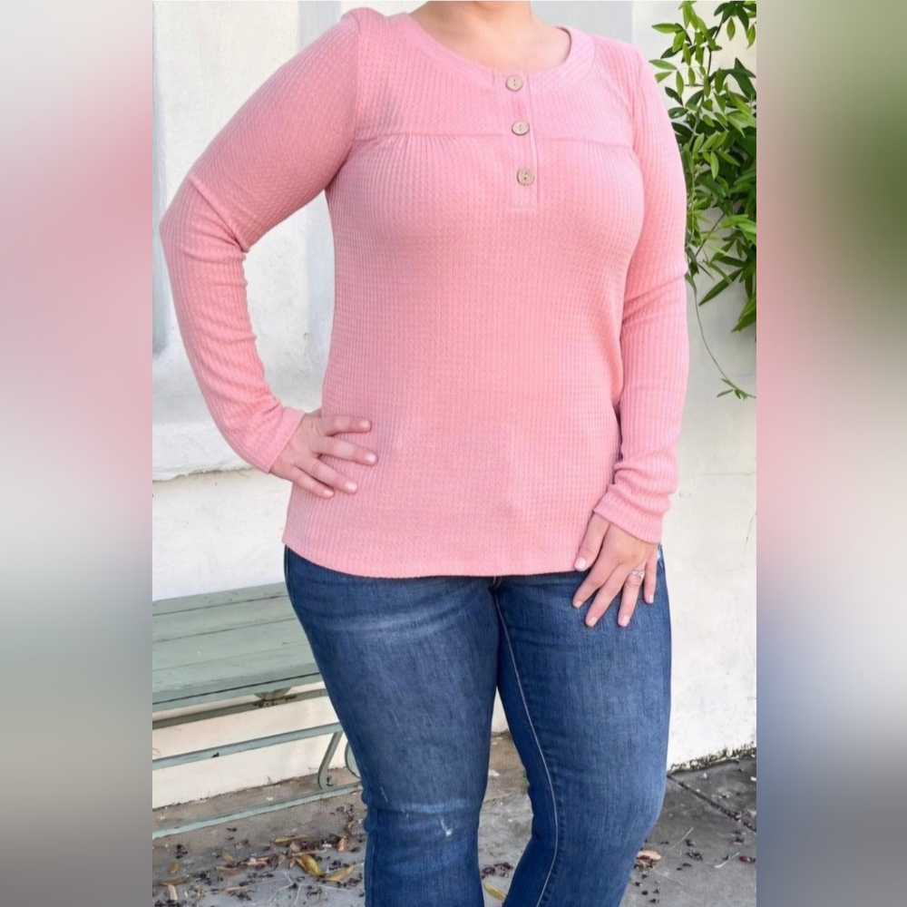 Pink Waffle Top